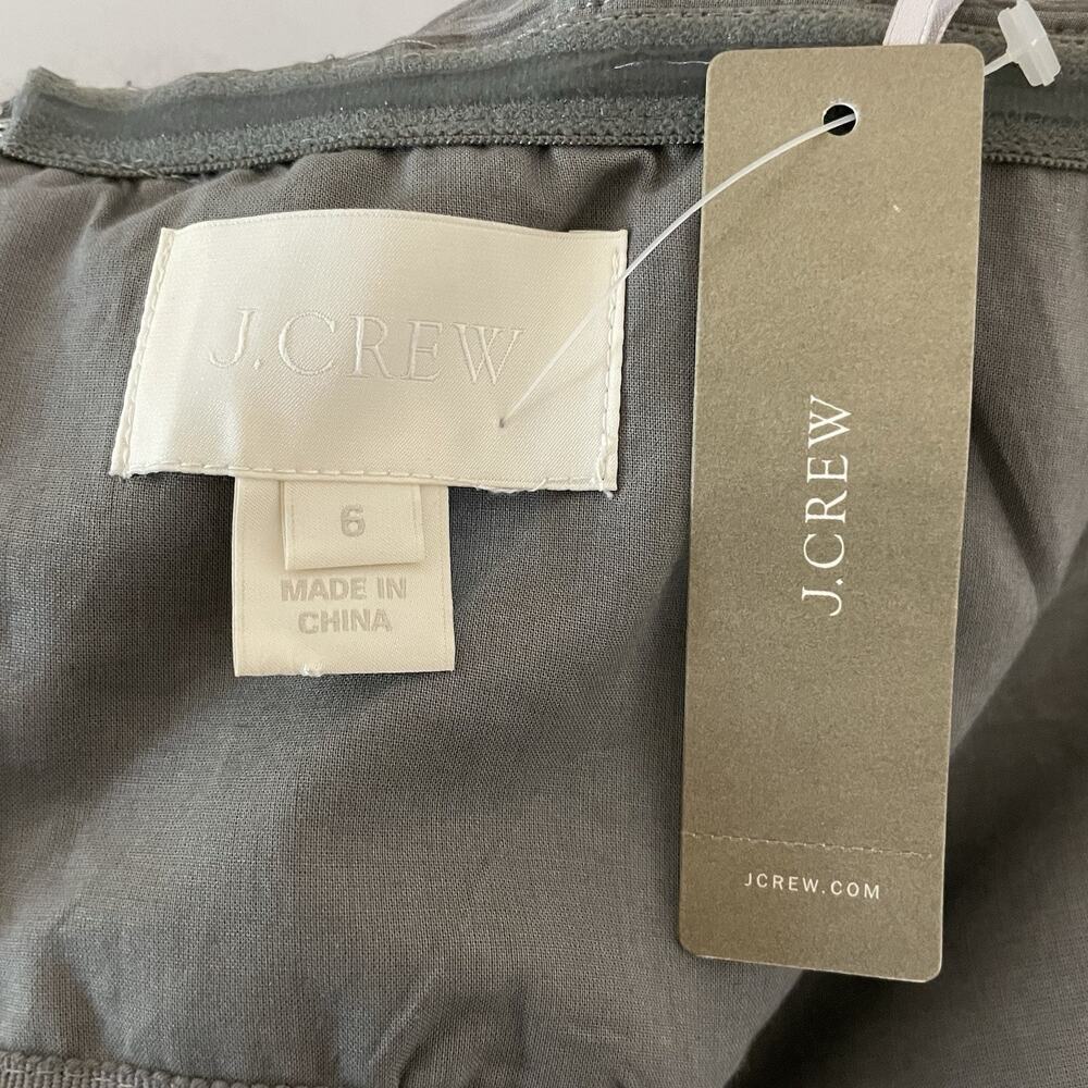 J.Crew Nadia Silk Chiffon Strapless Dress Size 6 Gray Weddings & Parties NEW - Picture 10 of 12